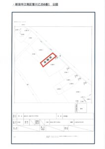 公図　乙356番1の、砕石転圧した元貸地部分の販売になります。(地図)