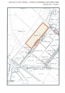胎内市給配水戸番図 本管直径100㎜、引込管無し(地図) 胎内市給配水戸番図 本管直径100㎜、引込管無し(地図)