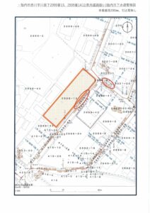 胎内市下水道管理図 本管直径200㎜、引込管無し(地図) 胎内市下水道管理図 本管直径200㎜、引込管無し(地図)